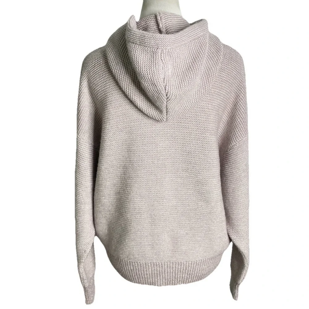 Closed  Knitted Italian Yarn Alpaca Merino Wool Blend Hoodie Sweater Medium Gray